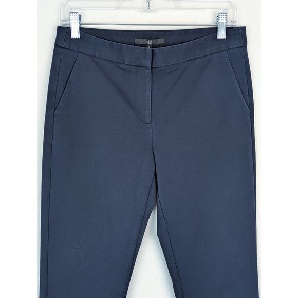 Tibi New York Pants Trousers Slim Ankle Career Office Work Navy Blue Size 4 - Picture 2 of 13